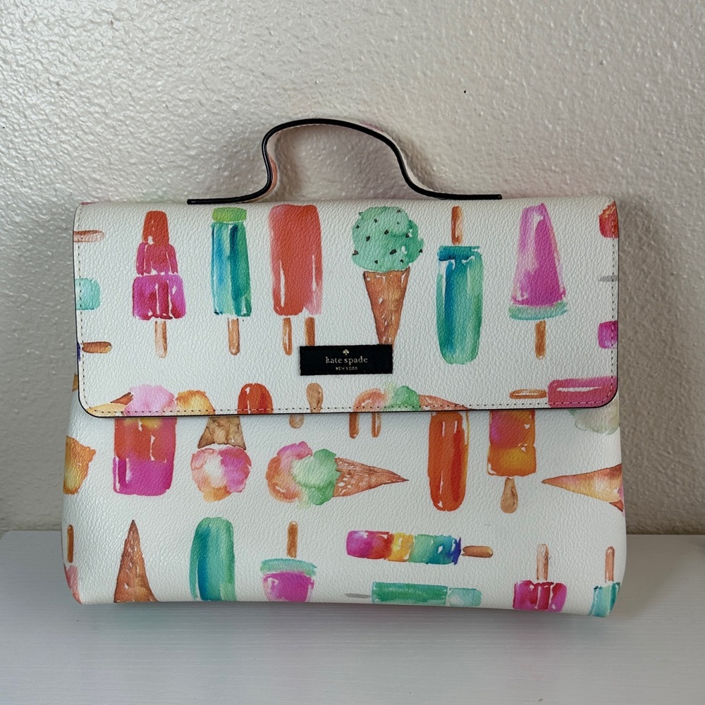 kate spade White Multicolor Ice Cream Print Cosmetic Case